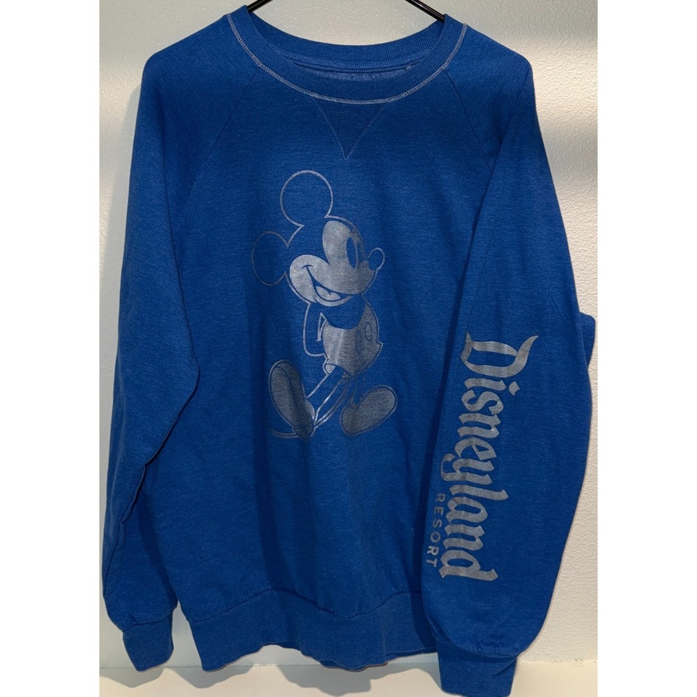Disney Mickey Mouse Disneyland Resort Crewneck Sweatshirt Blue Adult Large